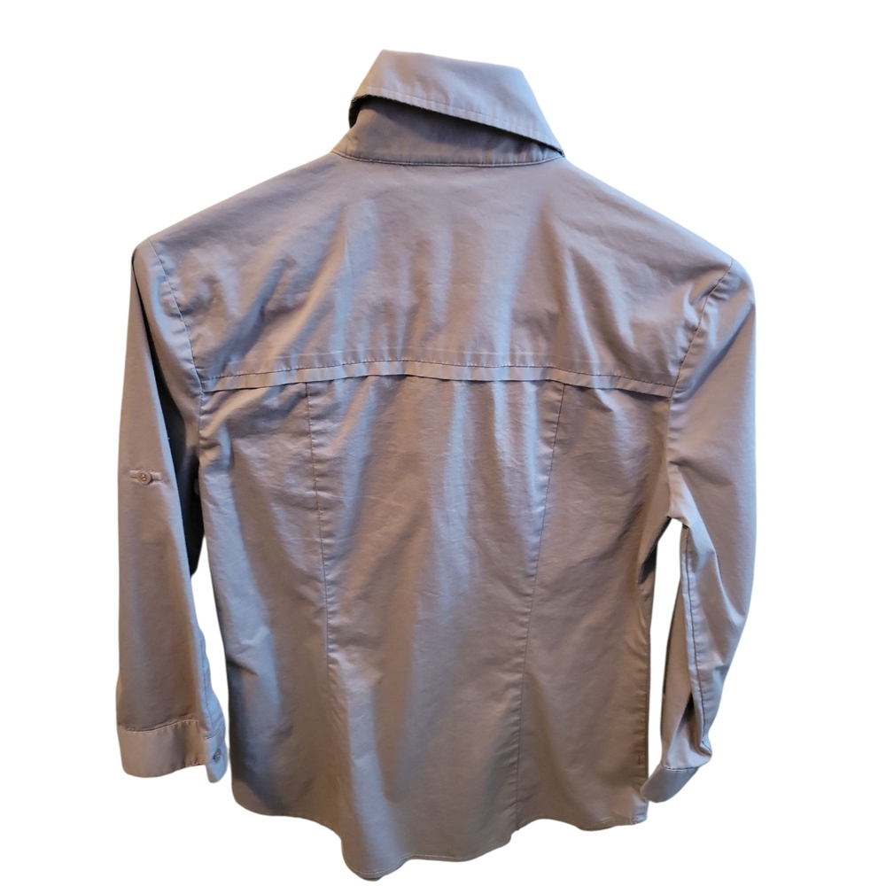 New York & Company Women's Tan Button Down Shirt - Picture 2 of 2
